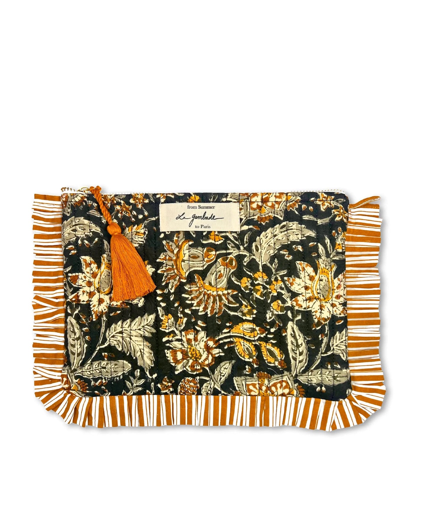Pochette à volants Noire et Jaune La Gambade