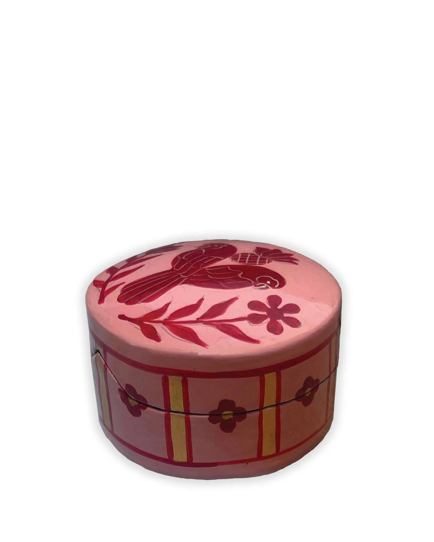 Boîte à bijoux rose "Perroquets" La Gambade