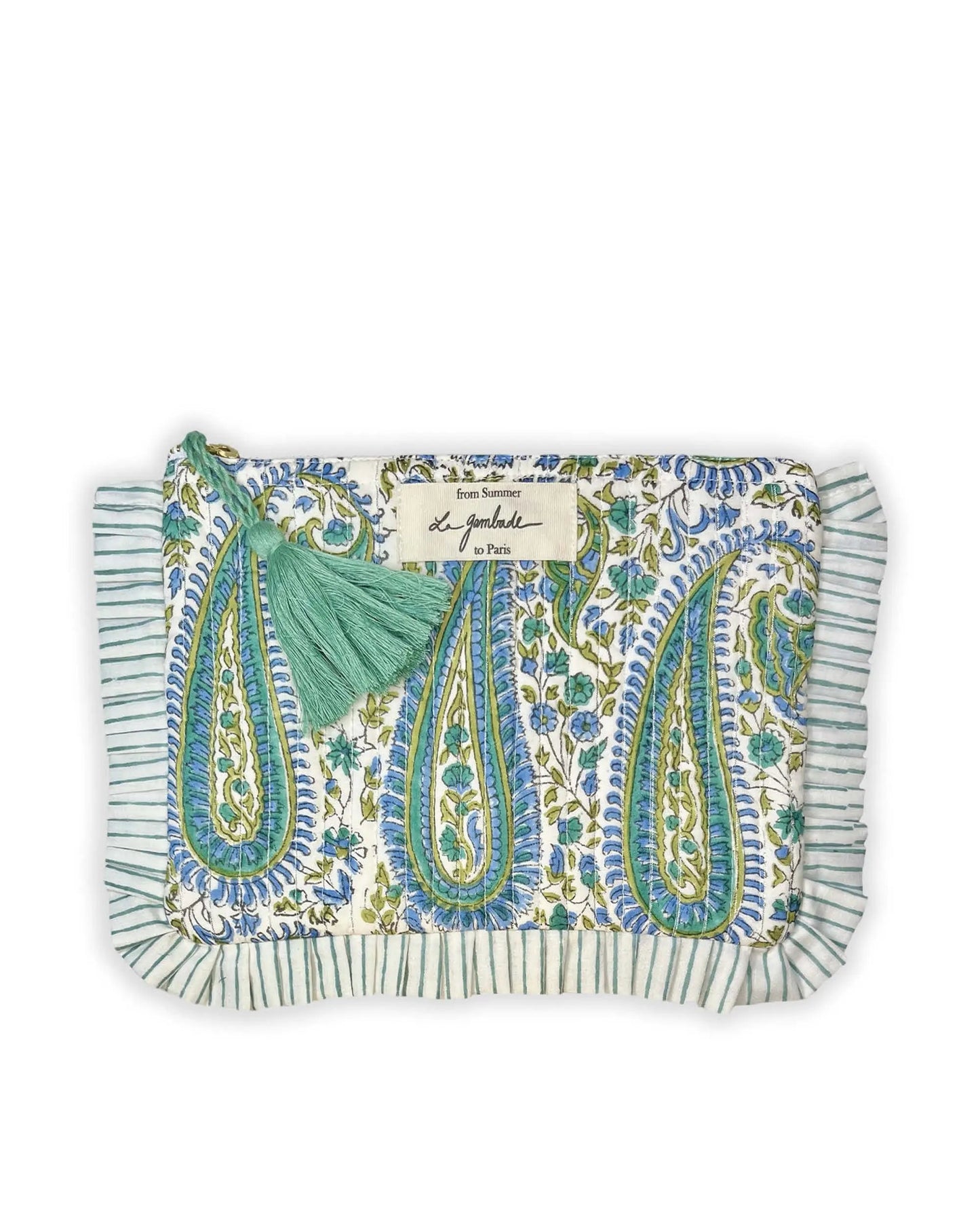 Pochette à volants "Quilted" Vintage Cashmere La Gambade