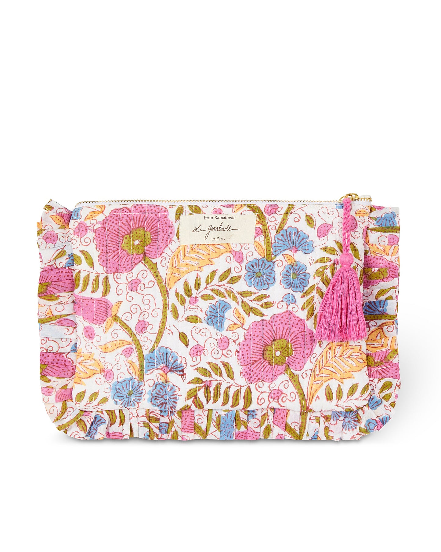 Pochette à volants "Quilted" Romantique flowers lagambadecreation