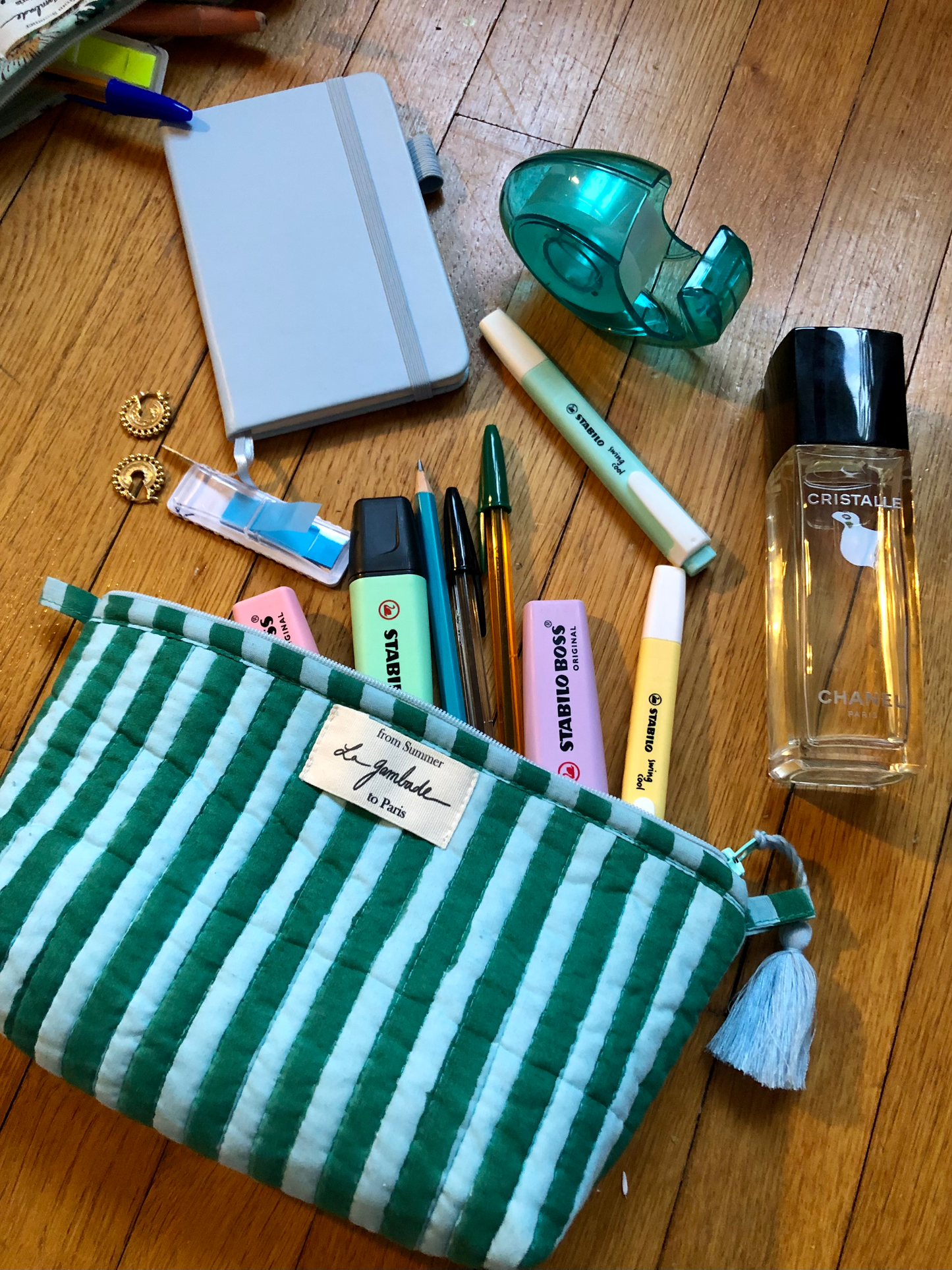 Trousse maquillage ou école "Quilted" green multi lagambadecreation