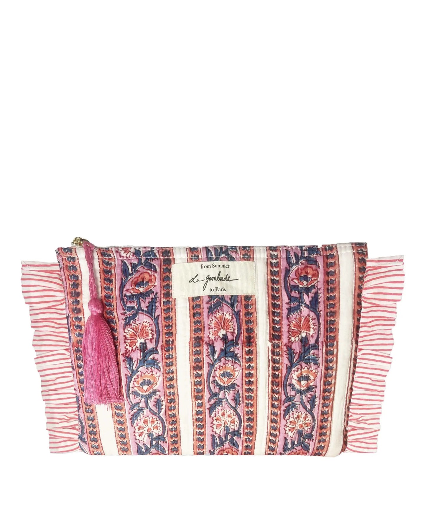 Trousse de toilettes à volants "Quilted" Pink Capri La Gambade