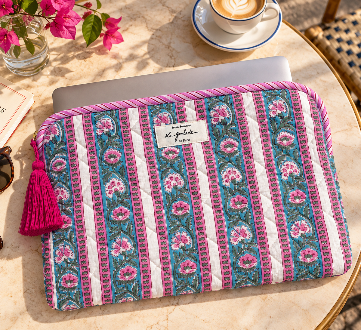 Pochette ordinateur doublée imperméable "Antoinette" 15 pouces