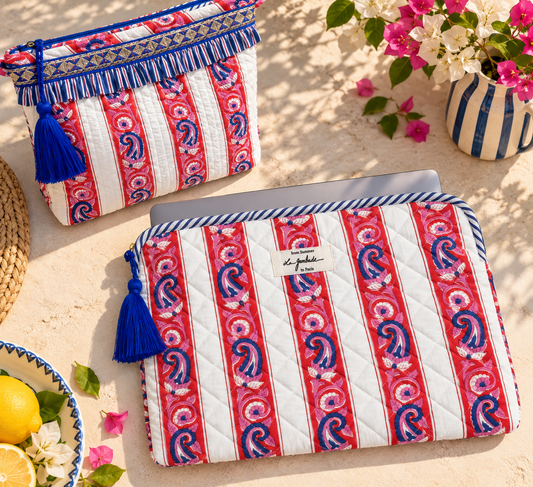 Pochette ordinateur doublée imperméable "Orangerie" 15 pouces
