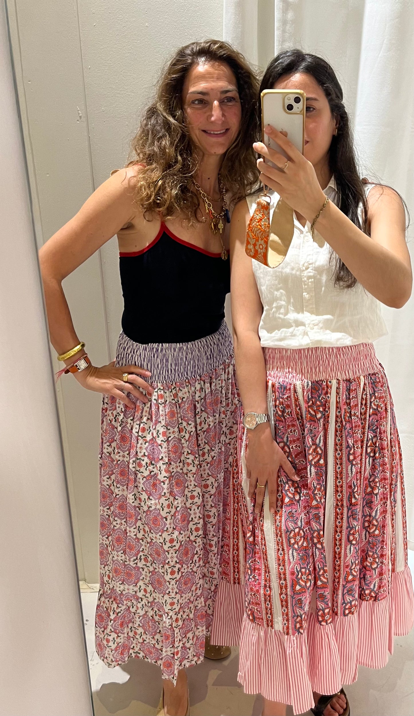 PINK ELASTIC WAIST SKIRT ROSE