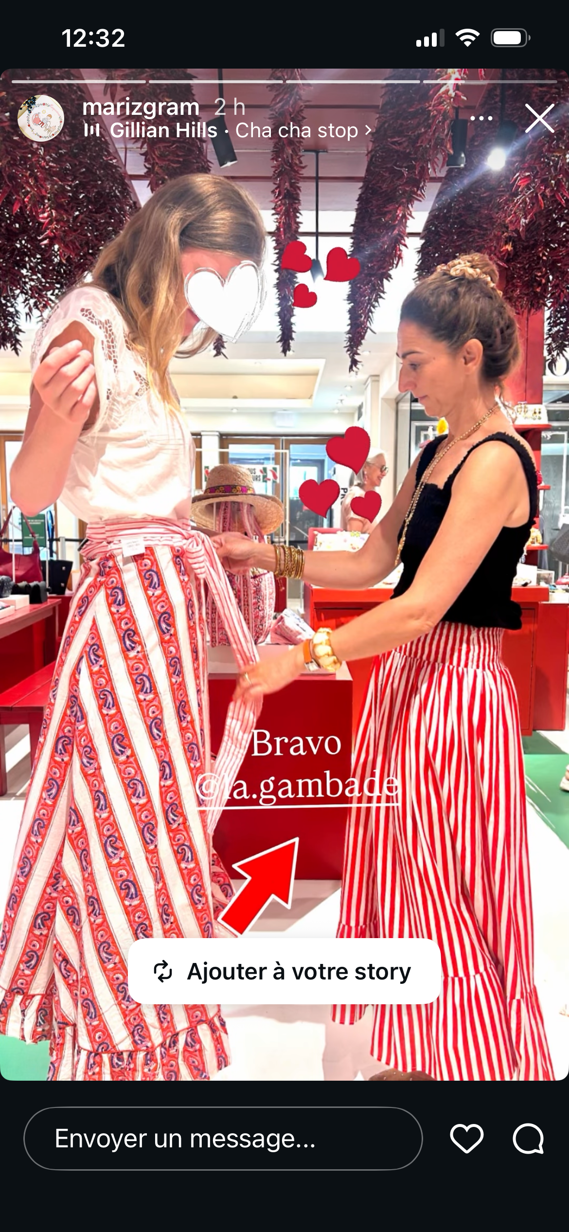 RED STRIPES ELASTIC WAIST SKIRT-ROUGE BAISER X AND TWO GIRLS