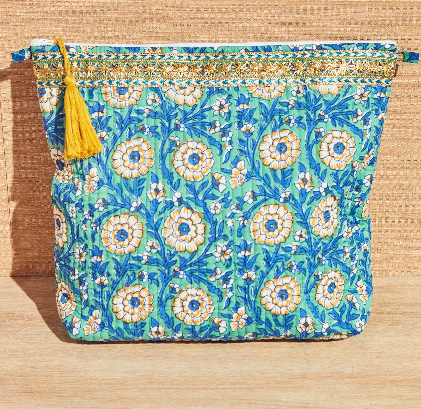 Trousse de toilette "turquoise flowers"