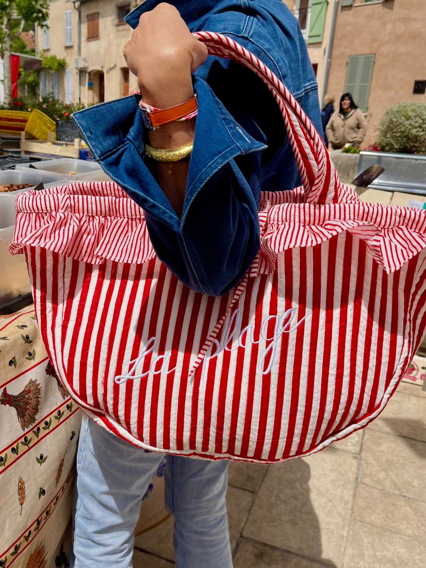 LA PLAGE QUILTED BAG - ST TROPEZ  RED BAG