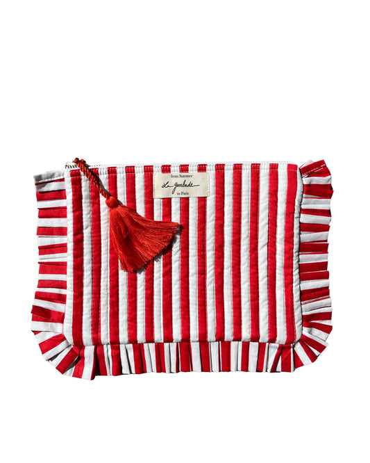 pochette rayée rouge