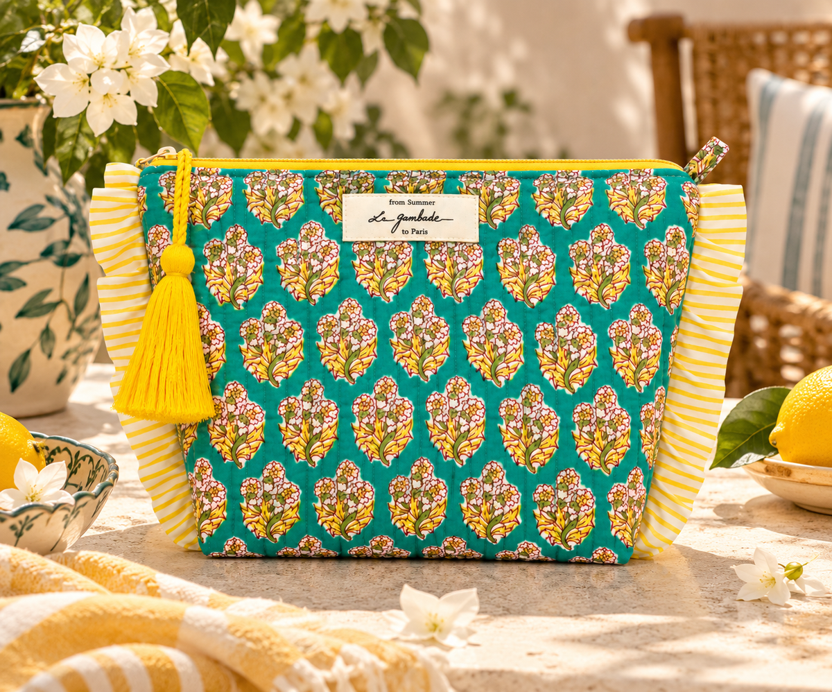 Trousse de toilettes à volants "Quilted" Sunflower