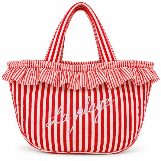 LA PLAGE QUILTED BAG - ST TROPEZ  RED BAG