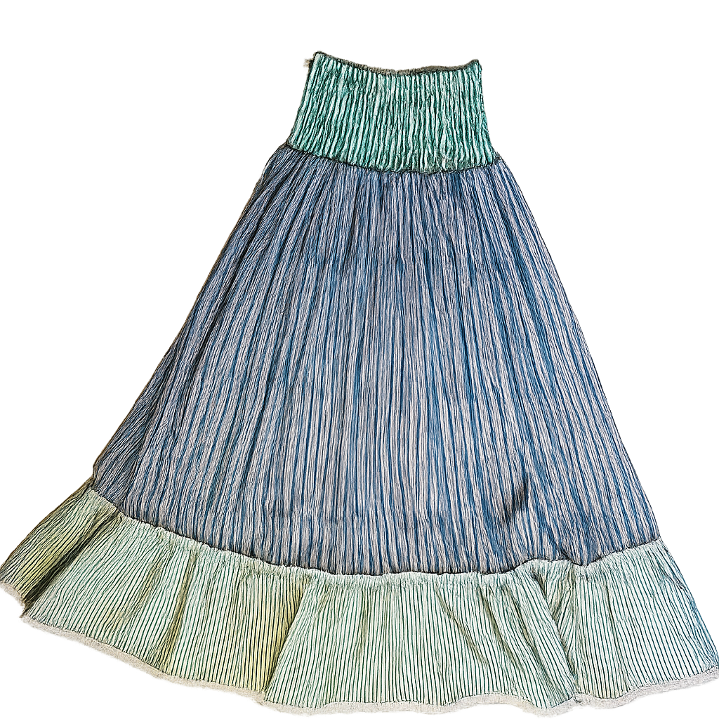 BLUE ELASTIC WAIST SKIRT-CIEL